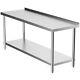 Catering Table Stainless Steel 5x2ft With Backsplash Commercial Dining Work Bench