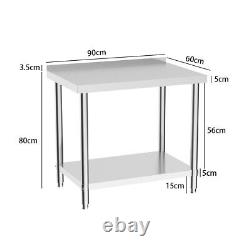 Catering Table Stainless Steel Work Table Kitchen Pre Food Worktop Backsplash