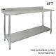 Catering Table Work Bench 6ft Commercial Kitchen Stainless Steel Prep 180 Cm