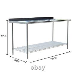 Catering Work Bench Commercial Kitchen Worktop Prep Table Stainless Steel Rack