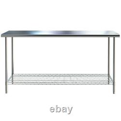 Catering Work Bench Commercial Kitchen Worktop Prep Table Stainless Steel Rack