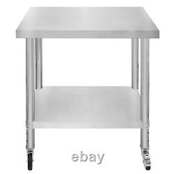 Catering Work Bench Table Stainless Steel Food Prep Commercial Kitchen 2 Tier