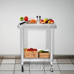 Catering Work Bench Table Stainless Steel Food Prep Commercial Kitchen 2 Tier