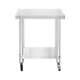 Catering Work Bench Table Stainless Steel Food Prep Kitchen Mobile 4 X Castor