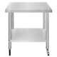 Catering Work Bench Table Stainless Steel Food Prep Kitchen Mobile 4 X Castor