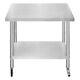 Catering Work Bench Table Stainless Steel Food Prep Kitchen Mobile 90cm X 60cm