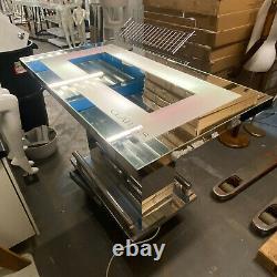 Clarins Stainless Steel Beauty Retail Commercial Glass Lit Display Table