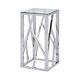 Claudette Stainless Steel Framework And Clear Glass Telephone End Side Table