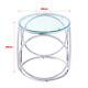 Clear Glass Round Coffee Table 40/50/80cm Living Room Table Stainless Steel Base