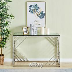 Coffee Table Console Table Stainless Steel Side Table Tempered Glass Top Kitchen
