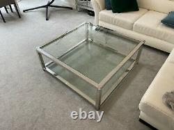Coffee Table Stainless Steel & Glass