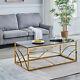 Coffee Table Stainless Steel Side Table Withtransparent Tempered Glass Home