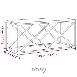 Coffee Table Stainless Steel and Solid Wood Reclaimed