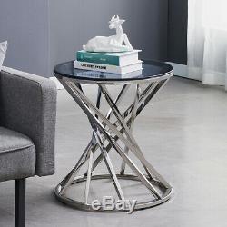 Coffee Table Tempered Glass Side End Table Velvet Chair Living Room Makeup Stool