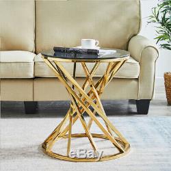 Coffee Table Tempered Glass Side End Table Velvet Chair Living Room Makeup Stool