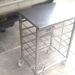 Commercial All Stainless Steel Catering Trolley With Shelves-used