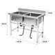 Commercial Catering Sink Stainless Steel Kitchen Single/double Bowl Wash Table