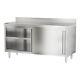 Commercial Catering Stainless Steel Table Cabinet Kitchen Prep Work Bench +waste
