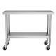 Commercial Catering Table Stainless Steel 4ft Kitchen Work Bench With Wheels