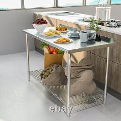 Commercial Catering Table Stainless Steel Kitchen Work Bench Food Prep Worktop