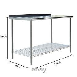 Commercial Catering Table Stainless Steel Work Bench Kitchen Food Shelf Storage