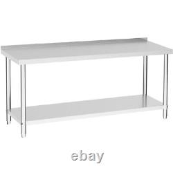 Commercial Catering Table Stainless Steel Work Bench Kitchen Food Shelf Storage