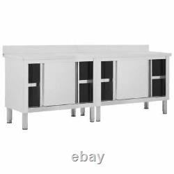 Commercial Catering Table Storage Bench Kitchen Prep Worktop Steel Cabinet New