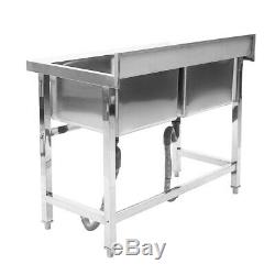 Commercial Double Sink Wash Table Kitchen Handmade Sink Kitchen Stainless Steel
