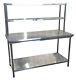 Commercial Kitchen Stainless Steel Double Overshelf For Prep Tables 1500mm