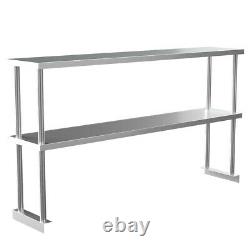 Commercial Kitchen Stainless Steel Single/Double Tier Over Shelf For Prep Tables