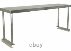 Commercial Kitchen Stainless Steel Single Over Shelf For Prep Tables 1500mm