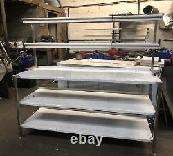 Commercial Kitchen Stainless Steel Work Prep Table, 1800x600mm/ over shelves
