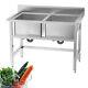 Commercial Sink Stainless Steel Catering Kitchen Double Bowl Kitchen Wash Table