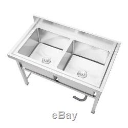 Commercial Sink Stainless Steel Catering Kitchen Double Bowl Kitchen Wash Table