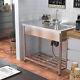 Commercial Sink Stainless Steel Kitchen Single Sink Catering Wash Table +worktop