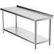 Commercial Stainles Steel Work Bench Kitchen Storage Table Cafe Sink Prep Shelf