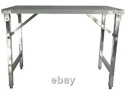 Commercial Stainless Steel Folding Mobile Kitchen Food Prep Work Table Bench Top