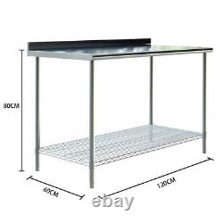 Commercial Stainless Steel Kitchen Catering Table Work Bench Worktop Mesh Shelf