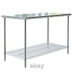 Commercial Stainless Steel Kitchen Catering Table Work Bench Worktop Storage NEW