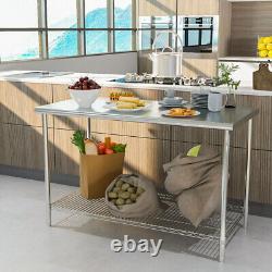 Commercial Stainless Steel Kitchen Catering Table Work Bench Worktop Storage NEW