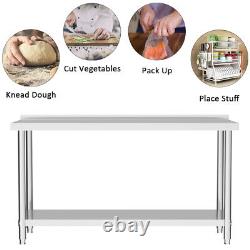 Commercial Stainless Steel Kitchen Food Prep Table Catering Storage Worktstation