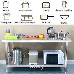 Commercial Stainless Steel Kitchen Food Prep Table Catering Storage Worktstation