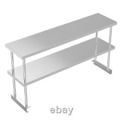 Commercial Stainless Steel Kitchen Food Prep Work Table Bench 2-6FT Shelf Wheels