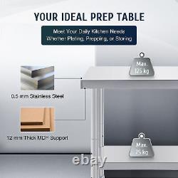 Commercial Stainless Steel Kitchen Food Prep Work Table Bench Multiple sizes