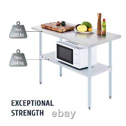 Commercial Stainless Steel Kitchen Food Prep Work Table Bench / Wheels