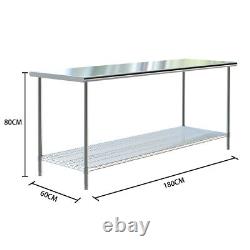Commercial Stainless Steel Kitchen Food Prep Work Table Bench With/NO Backsplash
