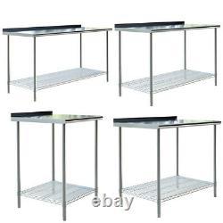 Commercial Stainless Steel Kitchen Food Prep Work Table Bench with Bottom Storage