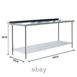 Commercial Stainless Steel Kitchen Food Prep Work Table Bench with Bottom Storage