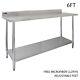 Commercial Stainless Steel Kitchen Work Bench Catering Table Backsplash 180 Cm