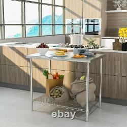 Commercial Stainless Steel Kitchen Workbench Food Prepare Storage Table Station